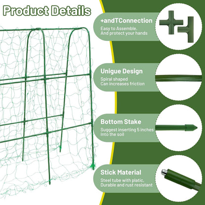 Large A-Frame Garden Trellis for Tomatoes, Cucumbers & Heavy Climbing Plants - Rust-Resistant, Heavy-Duty Steel, Perfect for Outdoor Gardens & Vertical Gardening(47" W x 63" H)