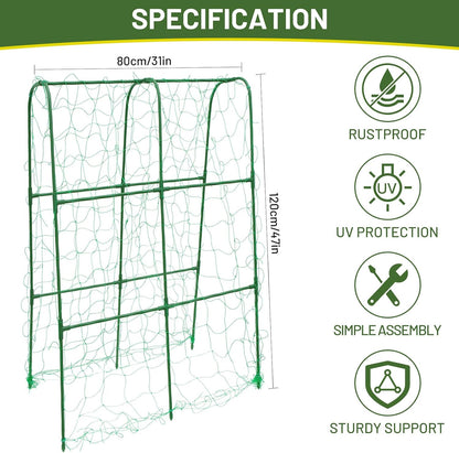 Large A-Frame Garden Trellis for Tomatoes, Cucumbers & Heavy Climbing Plants - Rust-Resistant, Heavy-Duty Steel, Perfect for Outdoor Gardens & Vertical Gardening(47" W x 63" H)