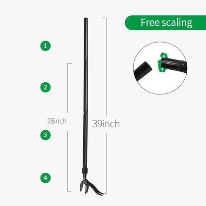 Weed Puller Tool, Gardening Stand Up Weeding Tool with 39" Stainless Steel Long Handle and Steel Claws for Lawn and Garden,Easily Remove Weeds Without Bending, Pulling,or Kneeling