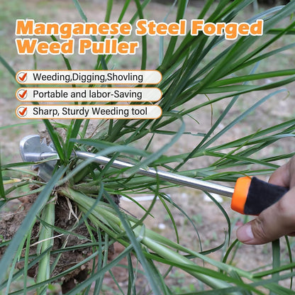 Weed Remover Tool, 2026 New Gardening Hand Tools Portable Weed Puller Tool, Heavy Duty Weeding Tool for Garden Supplies, Vegetable Garden Backyard Farm Planting & Uprooting (Rubber Handle)
