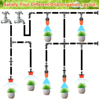 245 Pcs Drip Irrigation Fittings Kit for 1/4 Inch Tubing Barbed Connectors