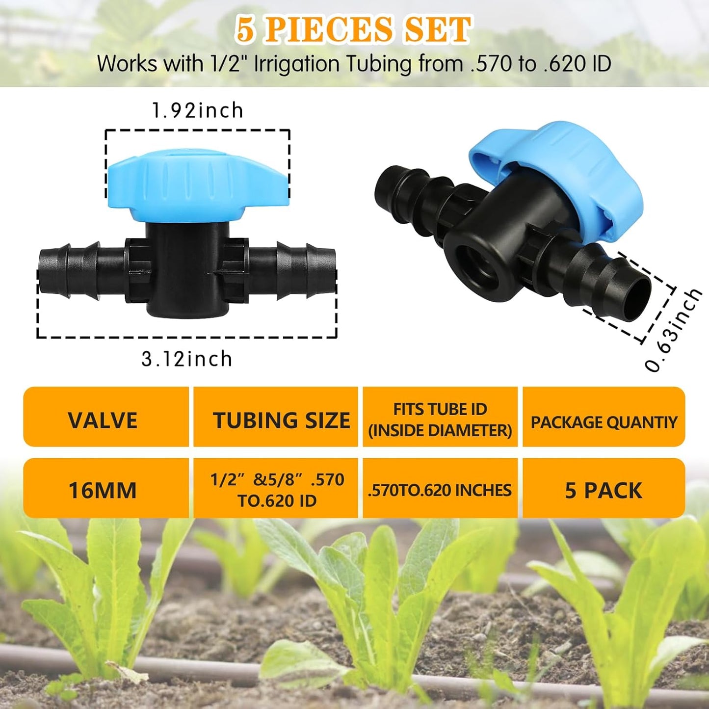 245 Pcs Drip Irrigation Fittings Kit for 1/4 Inch Tubing Barbed Connectors