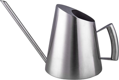 Stainless Steel Indoor Watering Can with Long Spout Modern Watering Can for Small Indoor Plants, 50oz / 1.5L Maximum Capacity