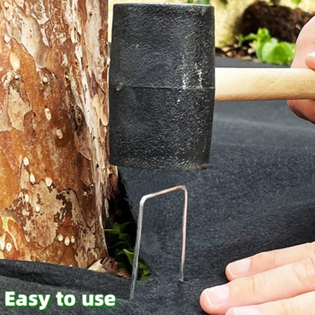 Landscape Staples Galvanized U-Shaped Garden Stakes, 6 Inch 50 Pcs Garden Staples, Yard Stakes, Stakes for Inflatables, Irrigation Tubing, Holding Fence, Tarpaulin (50, 6 INCH)