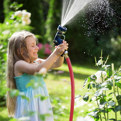 Solution4Patio Leader Red Garden Hose 3/4 in. x 25 ft. -Heavy Duty Durable Flexible Lightweight Water Pipe -Brass Aluminum Ends for Household & Commercial -Kink Free, No Leaking, Male/Female Fittings