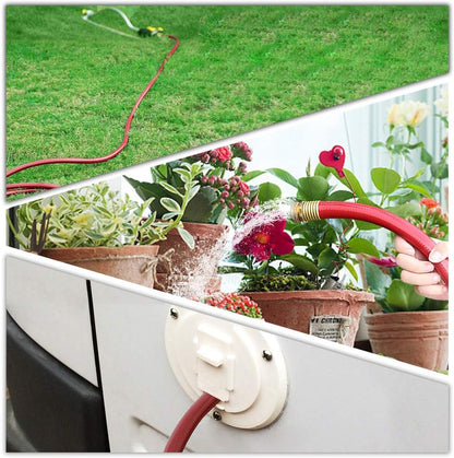 Solution4Patio Leader Red Garden Hose 3/4 in. x 25 ft. -Heavy Duty Durable Flexible Lightweight Water Pipe -Brass Aluminum Ends for Household & Commercial -Kink Free, No Leaking, Male/Female Fittings