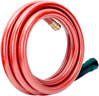 Solution4Patio Leader Red Garden Hose 3/4 in. x 25 ft. -Heavy Duty Durable Flexible Lightweight Water Pipe -Brass Aluminum Ends for Household & Commercial -Kink Free, No Leaking, Male/Female Fittings