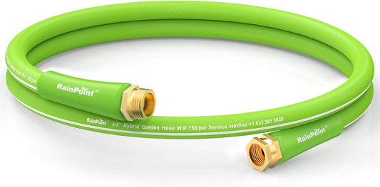 Short Leader Garden Hose 5ft - Lightweight Water Hose with Swivel Handle - Flexible, Heavy Duty, Hybrid Rubber, with Male to Female Fittings