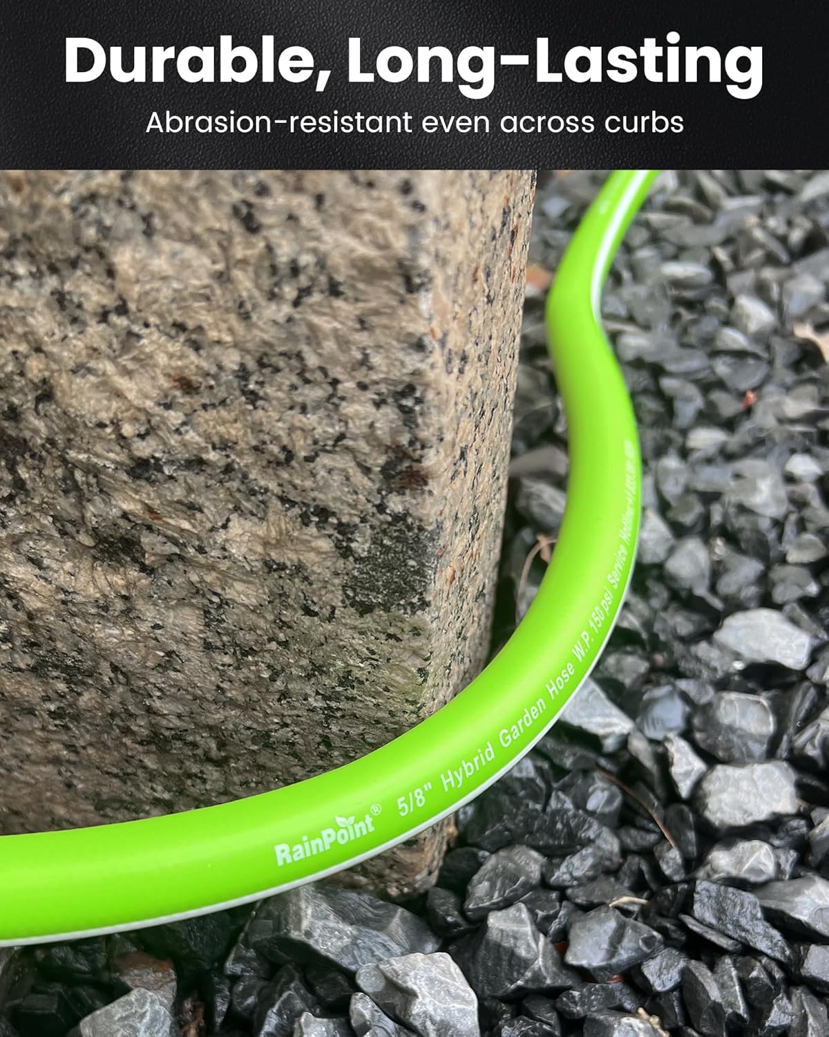 Short Leader Garden Hose 5ft - Lightweight Water Hose with Swivel Handle - Flexible, Heavy Duty, Hybrid Rubber, with Male to Female Fittings