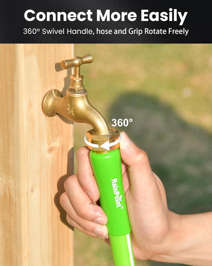 Short Leader Garden Hose 5ft - Lightweight Water Hose with Swivel Handle - Flexible, Heavy Duty, Hybrid Rubber, with Male to Female Fittings