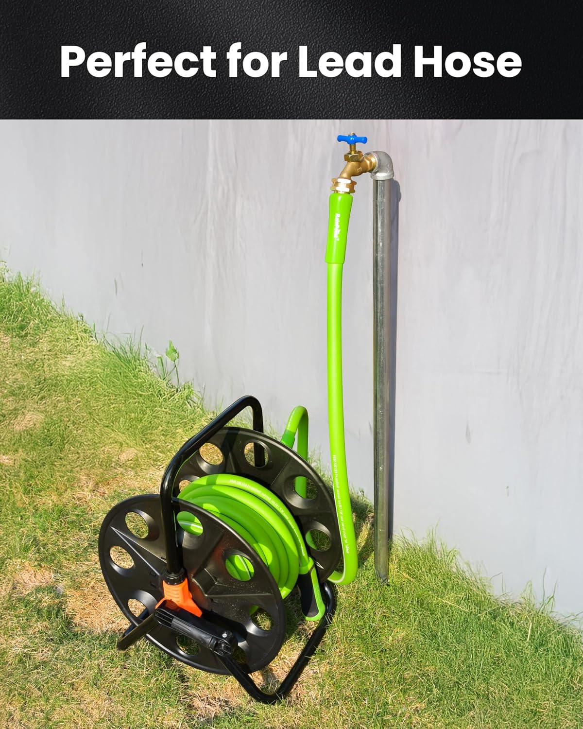 Short Leader Garden Hose 5ft - Lightweight Water Hose with Swivel Handle - Flexible, Heavy Duty, Hybrid Rubber, with Male to Female Fittings
