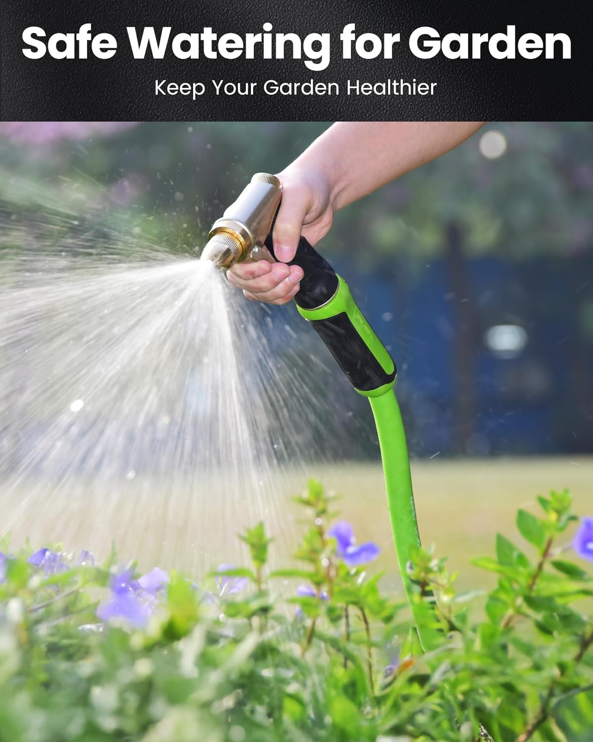 Short Leader Garden Hose 5ft - Lightweight Water Hose with Swivel Handle - Flexible, Heavy Duty, Hybrid Rubber, with Male to Female Fittings