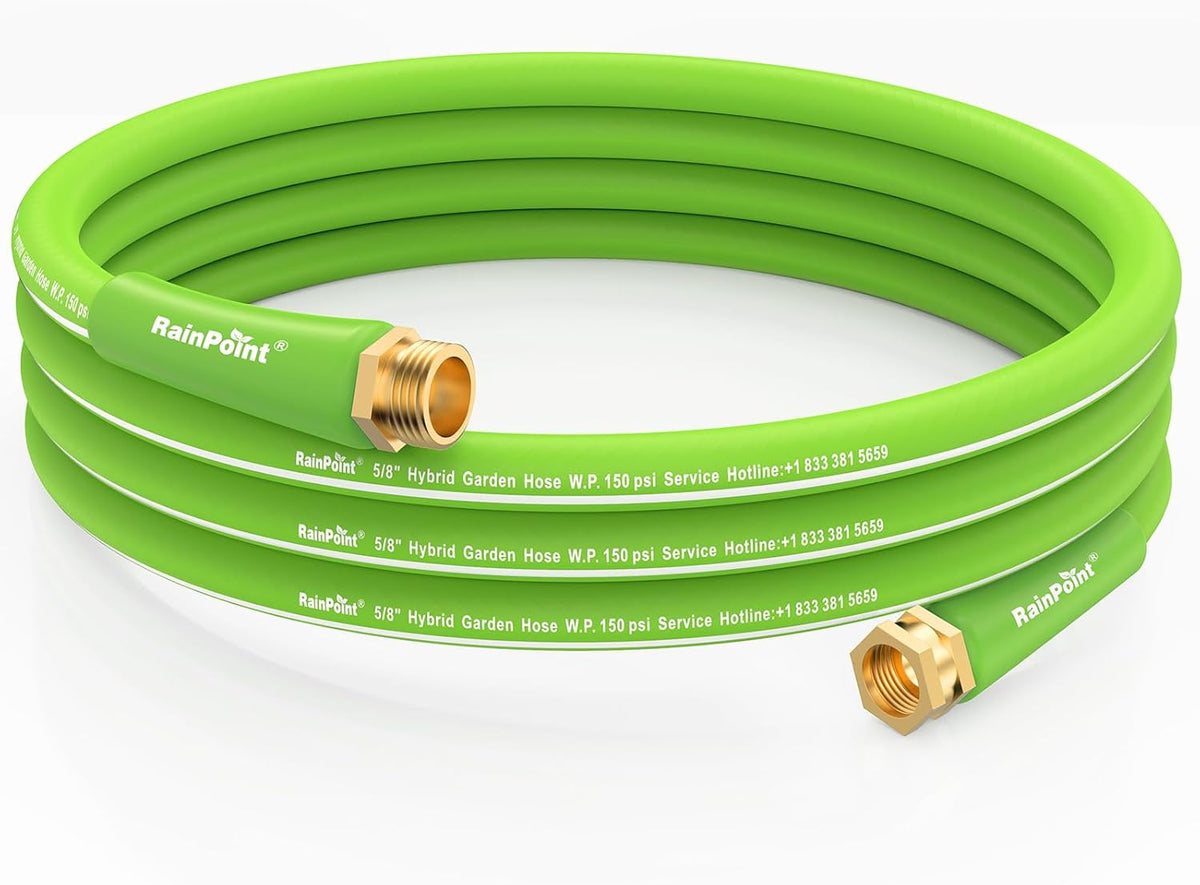 Short Leader Garden Hose 5ft - Lightweight Water Hose with Swivel Handle - Flexible, Heavy Duty, Hybrid Rubber, with Male to Female Fittings