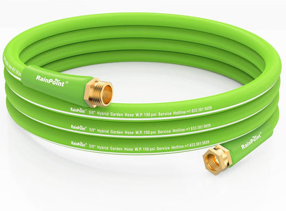 Short Leader Garden Hose 5ft - Lightweight Water Hose with Swivel Handle - Flexible, Heavy Duty, Hybrid Rubber, with Male to Female Fittings
