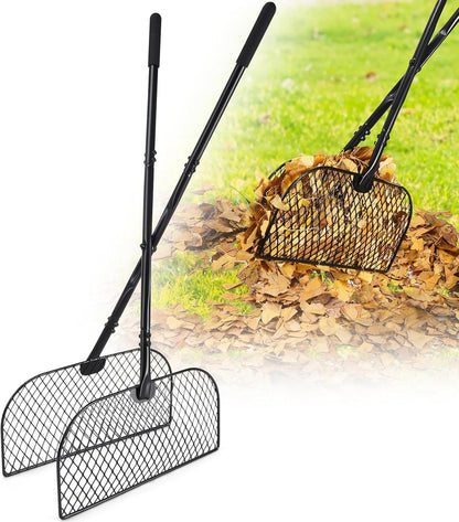 Leaf Grabber Rake, Long Handle Metal Leaf Picker Upper, Efficient and Labor-Saving Yard Rake Leaves Grabber for Garden Cleaning No Bending Over