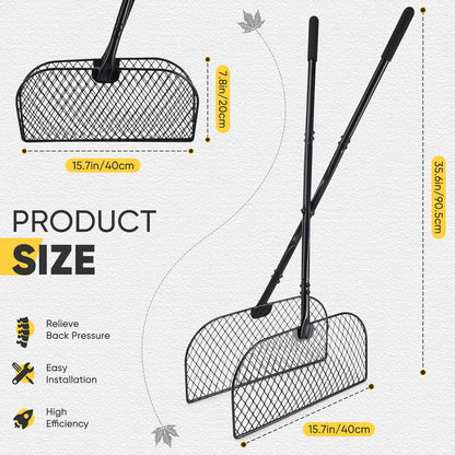 Leaf Grabber Rake, Long Handle Metal Leaf Picker Upper, Efficient and Labor-Saving Yard Rake Leaves Grabber for Garden Cleaning No Bending Over