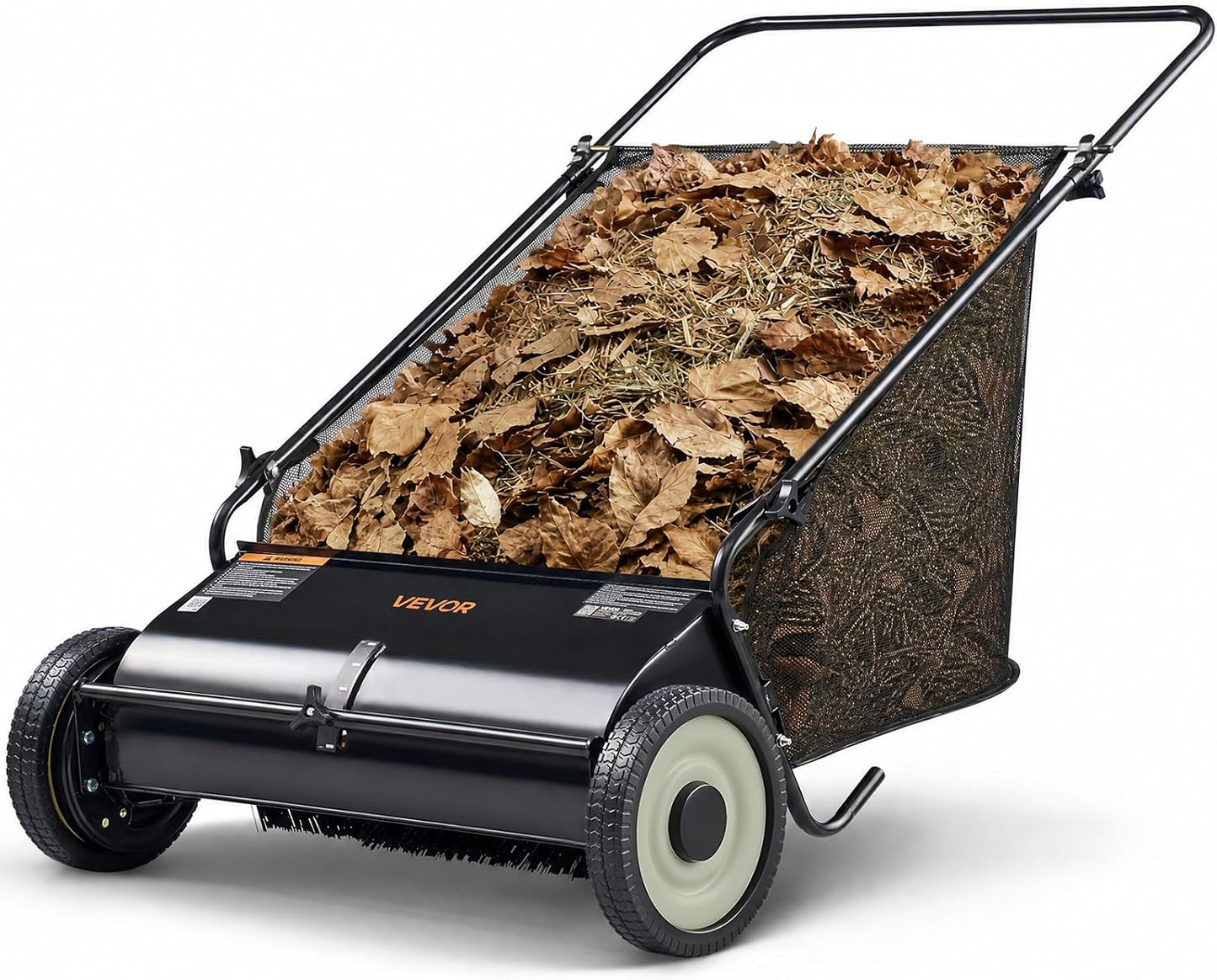 Push Lawn Sweeper 21" Leaf & Grass Collector 3.5 cu. ft. Hopper Bag