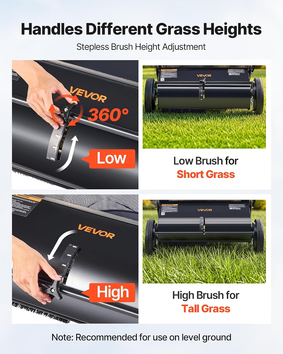 Push Lawn Sweeper 21" Leaf & Grass Collector 3.5 cu. ft. Hopper Bag