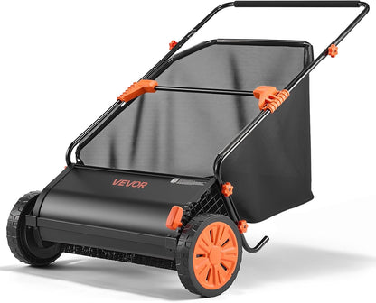 Push Lawn Sweeper 21" Leaf & Grass Collector 3.5 cu. ft. Hopper Bag