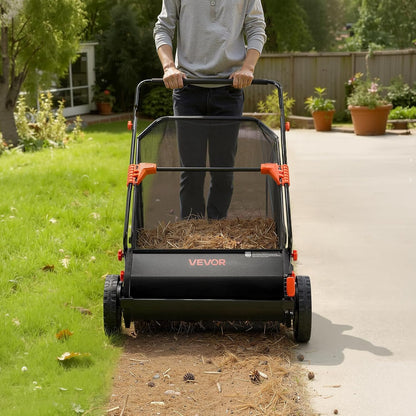 Push Lawn Sweeper 21" Leaf & Grass Collector 3.5 cu. ft. Hopper Bag