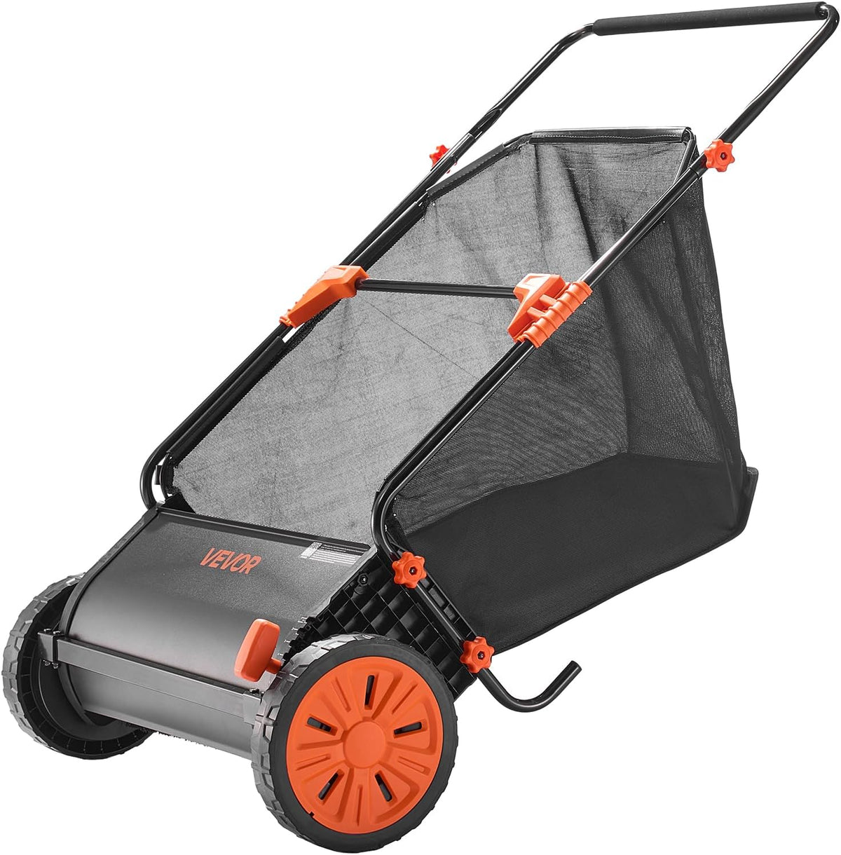 Push Lawn Sweeper 21" Leaf & Grass Collector 3.5 cu. ft. Hopper Bag