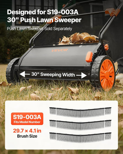 Push Lawn Sweeper 21" Leaf & Grass Collector 3.5 cu. ft. Hopper Bag