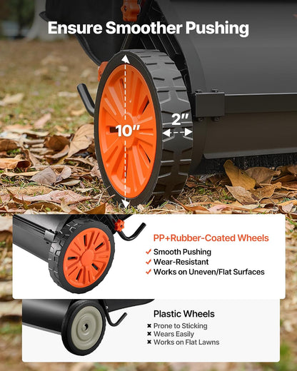 Push Lawn Sweeper 21" Leaf & Grass Collector 3.5 cu. ft. Hopper Bag
