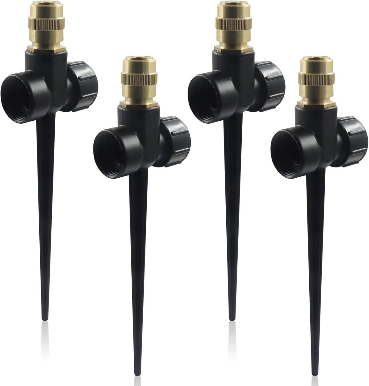 4 Pcs Metal Lawn Sprinklers, 360° Coverage Water, Black