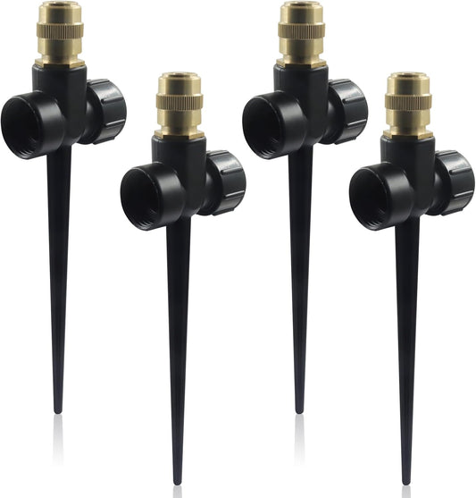 4 Pcs Metal Lawn Sprinklers, 360° Coverage Water, Black