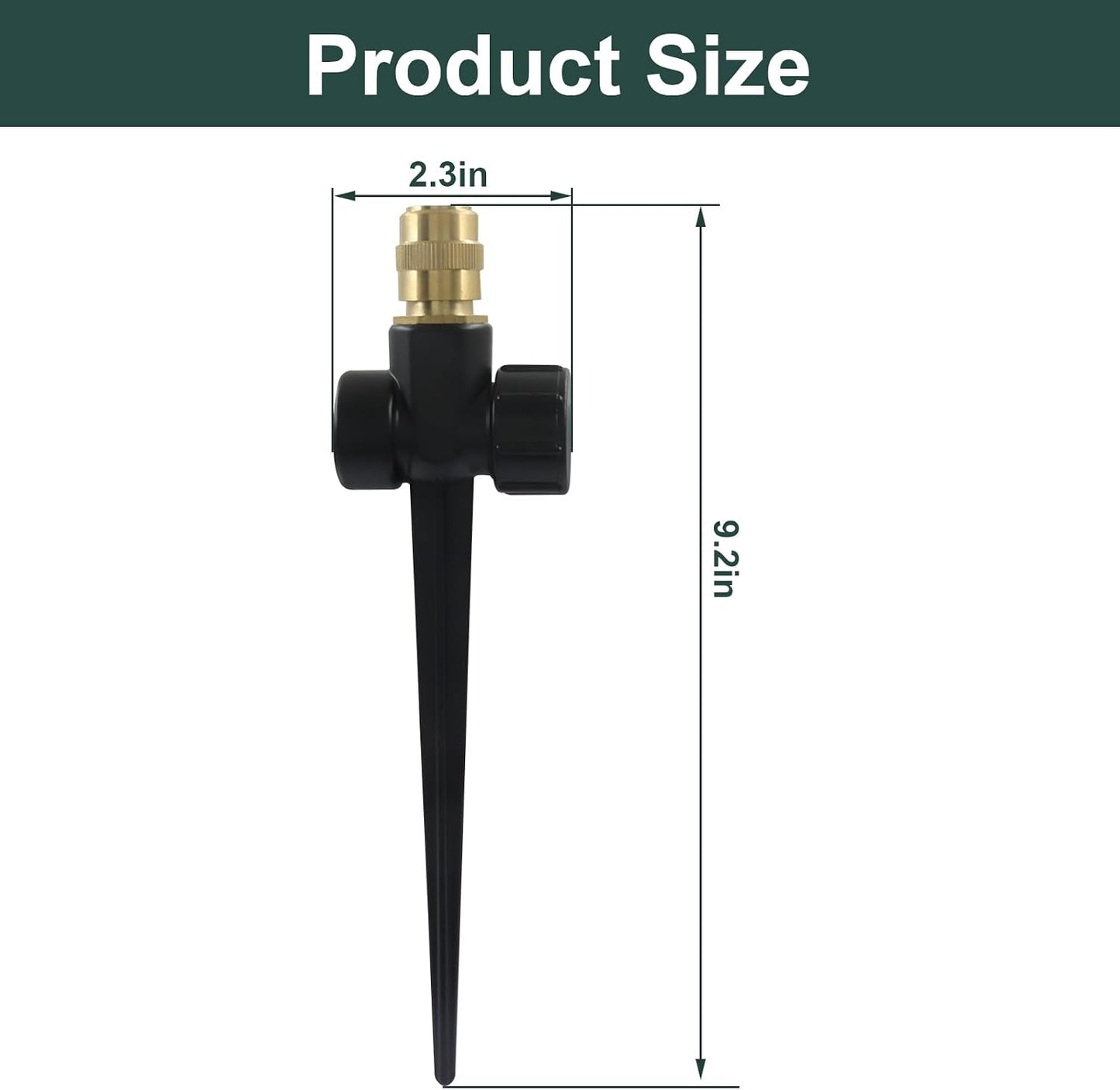 4 Pcs Metal Lawn Sprinklers, 360° Coverage Water, Black