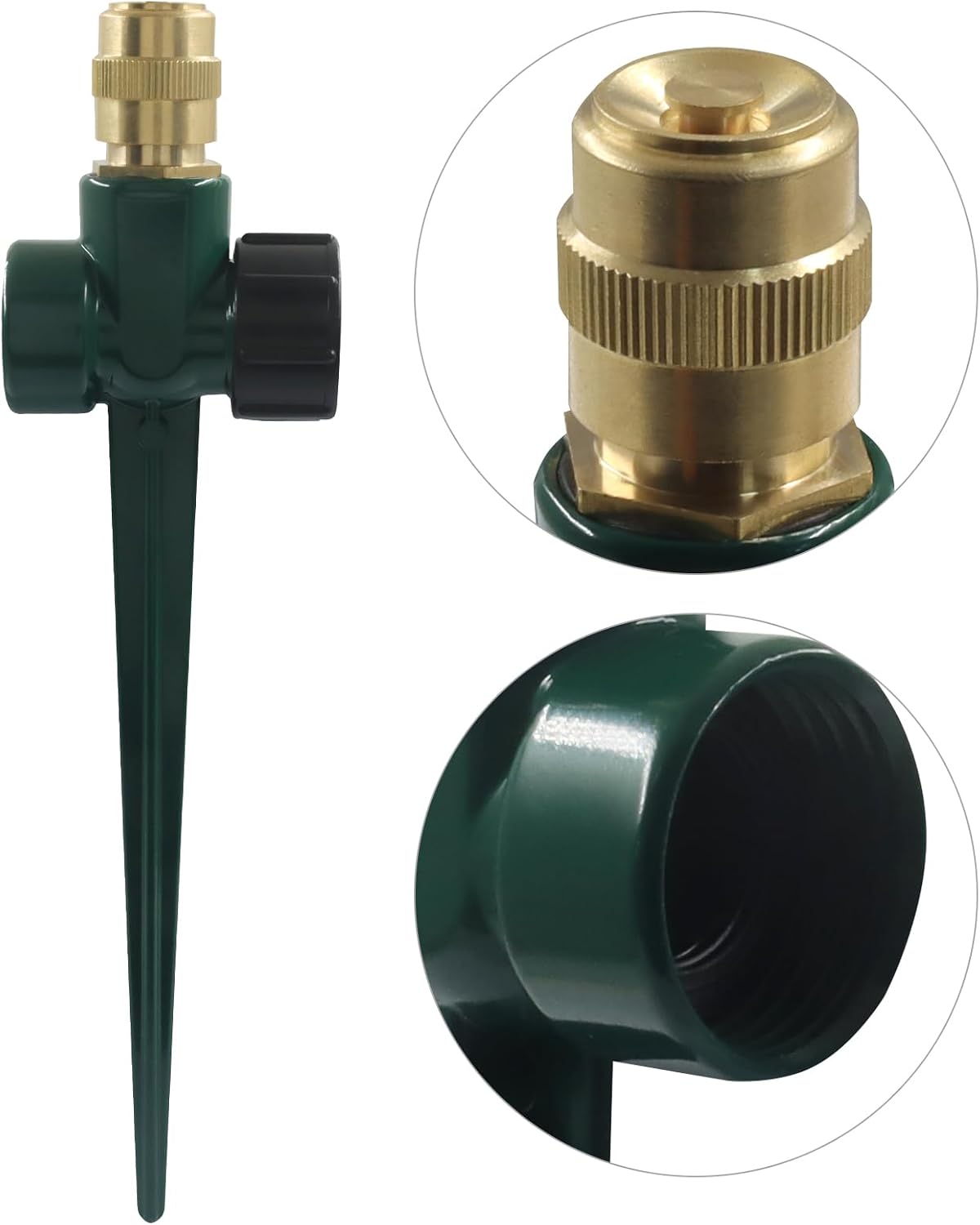 4 Pcs Metal Lawn Sprinklers, 360° Coverage Water, Black