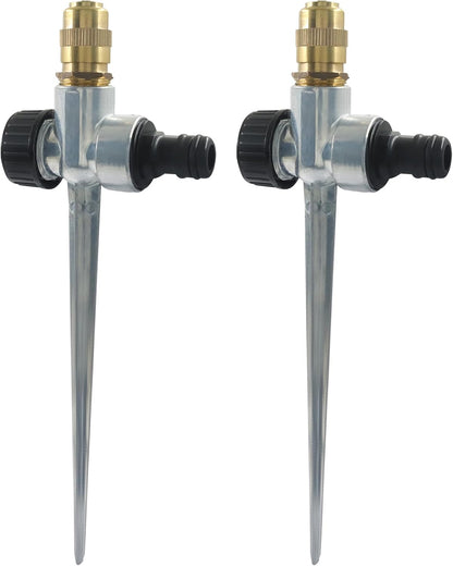 4 Pcs Metal Lawn Sprinklers, 360° Coverage Water, Black