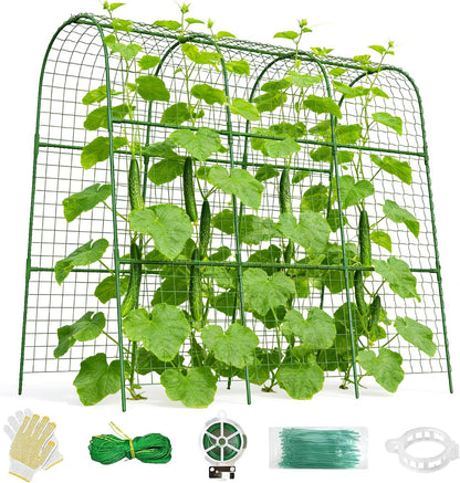 Cucumber Trellis for Raised Bed 48" L x 48" H U-Shape Garden Trellis for Climbing Plants Outdoor, Metal Arch Trellis for Vegetables, Plant Support for Tomato Pea Zucchini Grape Flowers