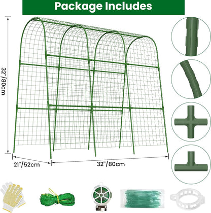 Cucumber Trellis for Raised Bed 48" L x 48" H U-Shape Garden Trellis for Climbing Plants Outdoor, Metal Arch Trellis for Vegetables, Plant Support for Tomato Pea Zucchini Grape Flowers