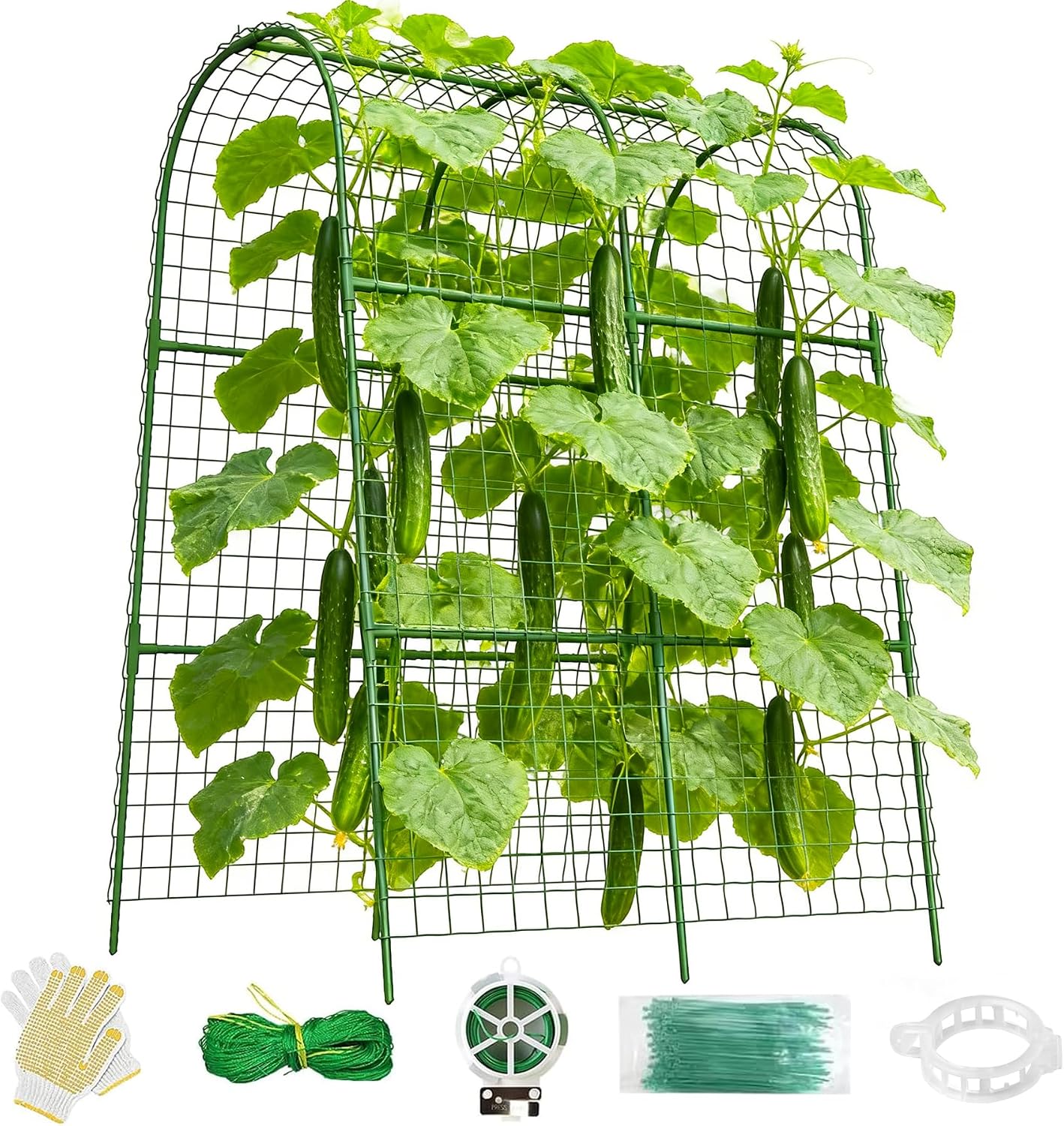 Cucumber Trellis for Raised Bed 48" L x 48" H U-Shape Garden Trellis for Climbing Plants Outdoor, Metal Arch Trellis for Vegetables, Plant Support for Tomato Pea Zucchini Grape Flowers