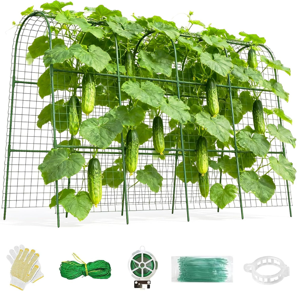 Cucumber Trellis for Raised Bed 48" L x 48" H U-Shape Garden Trellis for Climbing Plants Outdoor, Metal Arch Trellis for Vegetables, Plant Support for Tomato Pea Zucchini Grape Flowers