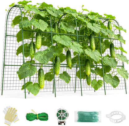 Cucumber Trellis for Raised Bed 48" L x 48" H U-Shape Garden Trellis for Climbing Plants Outdoor, Metal Arch Trellis for Vegetables, Plant Support for Tomato Pea Zucchini Grape Flowers