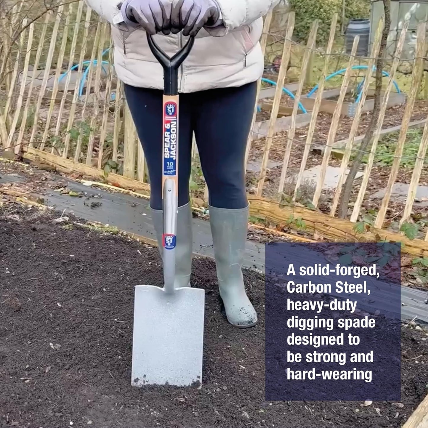 Neverbend Professional Digging Fork – Heavy-Duty Forged Carbon Steel Garden Fork for Tough Soil and Cultivation