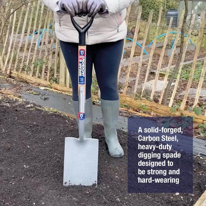 Neverbend Professional Digging Fork – Heavy-Duty Forged Carbon Steel Garden Fork for Tough Soil and Cultivation