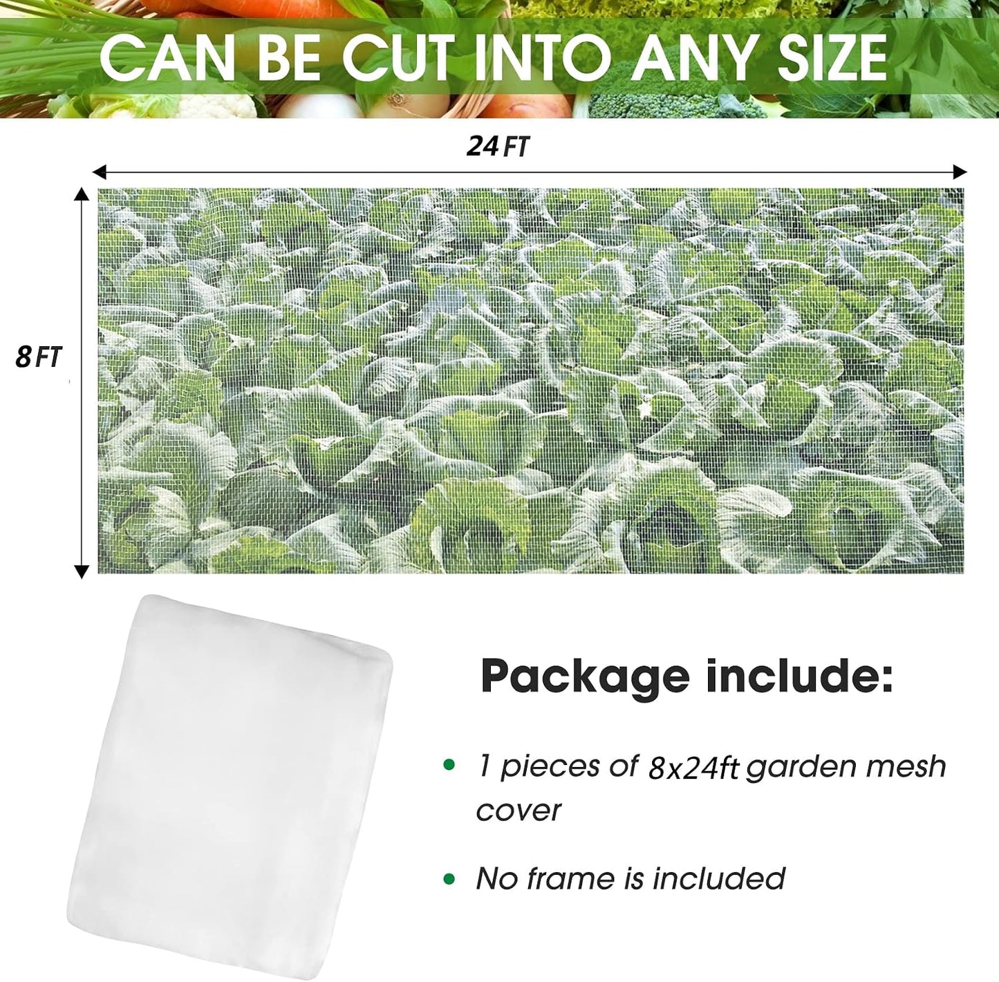 10'x12'Garden Netting, Bird Mosquito Netting Row Covers Bird Net