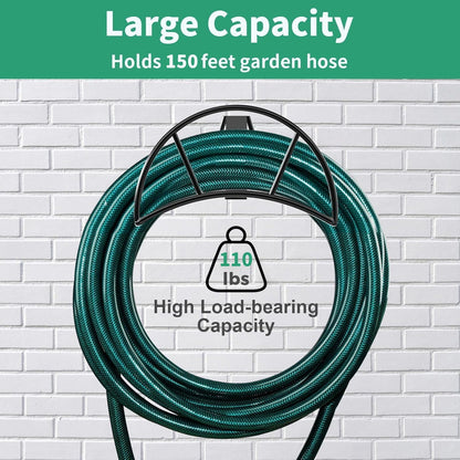 Garden Hose Holder Wall Mount, 150FT Capacity Water Hose Hanger