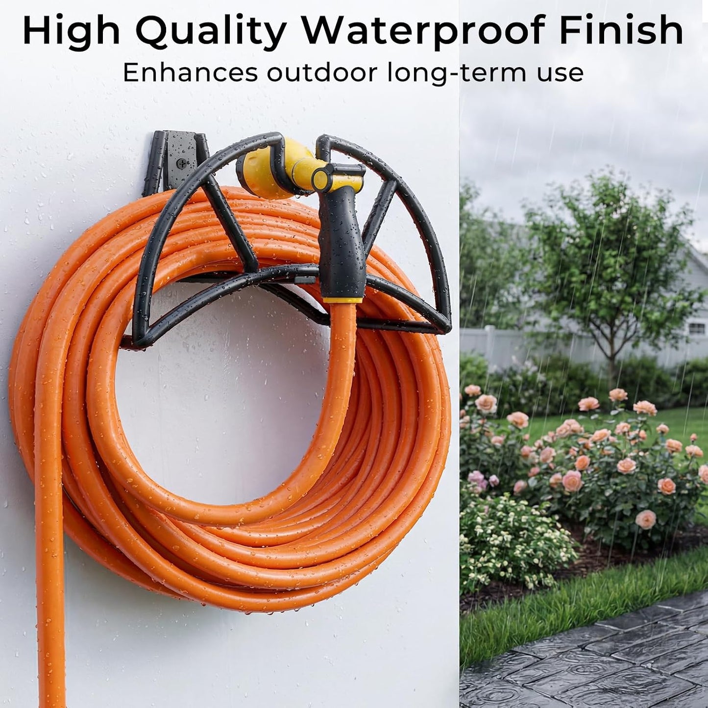 Garden Hose Holder Wall Mount, 150FT Capacity Water Hose Hanger