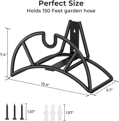 Garden Hose Holder Wall Mount, 150FT Capacity Water Hose Hanger