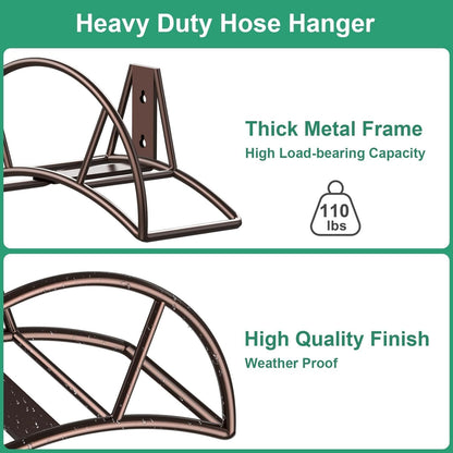 Garden Hose Holder Wall Mount, 150FT Capacity Water Hose Hanger