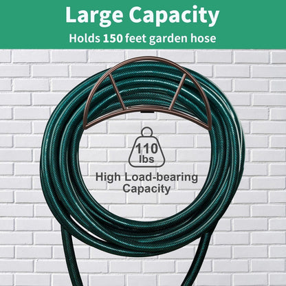 Garden Hose Holder Wall Mount, 150FT Capacity Water Hose Hanger