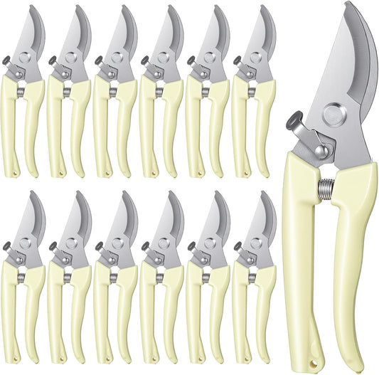 12 Pcs Floral Shears, Stainless Steel Pruning Shears Sharp Handheld Garden Shear Heavy Duty Plant Scissors for Trimming Plants, Cutting Flowers, Yard Gardening