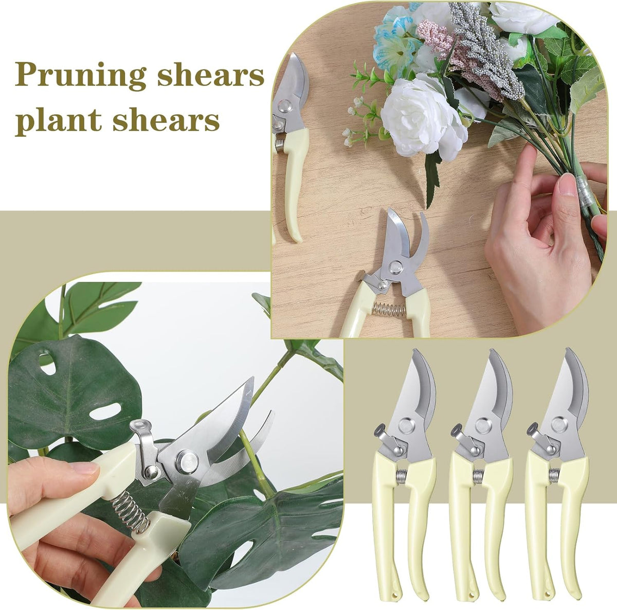 12 Pcs Floral Shears, Stainless Steel Pruning Shears Sharp Handheld Garden Shear Heavy Duty Plant Scissors for Trimming Plants, Cutting Flowers, Yard Gardening
