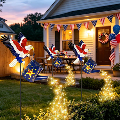 Solar Lights Outdoor Waterproof, Hummingbird Solar Watering Can with Lights