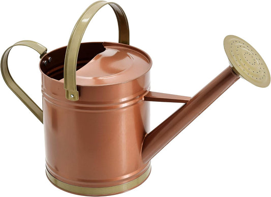 Classic Shiny Galvanized Metal Watering Can, Easy-Pour, Indoor and Outdoor, 1.3 gal, Shiny Galvanized Metal
