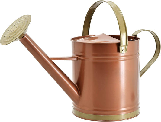 Classic Shiny Galvanized Metal Watering Can, Easy-Pour, Indoor and Outdoor, 1.3 gal, Shiny Galvanized Metal